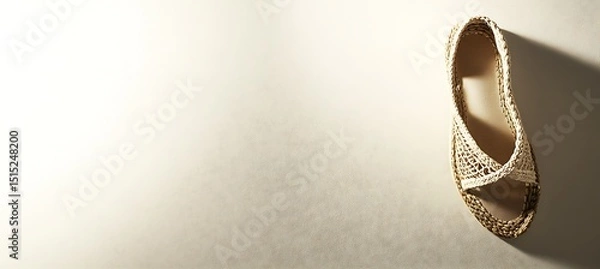 Obraz Classic Espadrille Wedge with Clean Background – Perfect Summer Shoe for Stylish Comfort