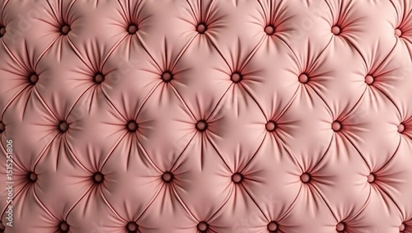 Fototapeta Seamless floral pattern on red leather upholstery for a vintage sofa design