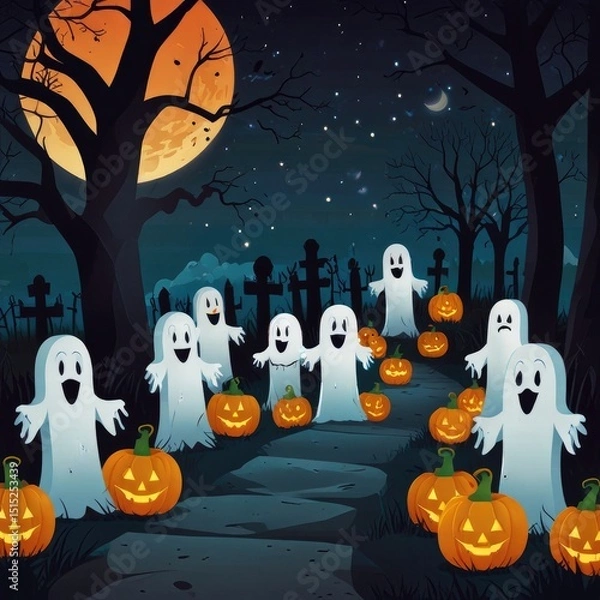 Obraz halloween background with pumpkin