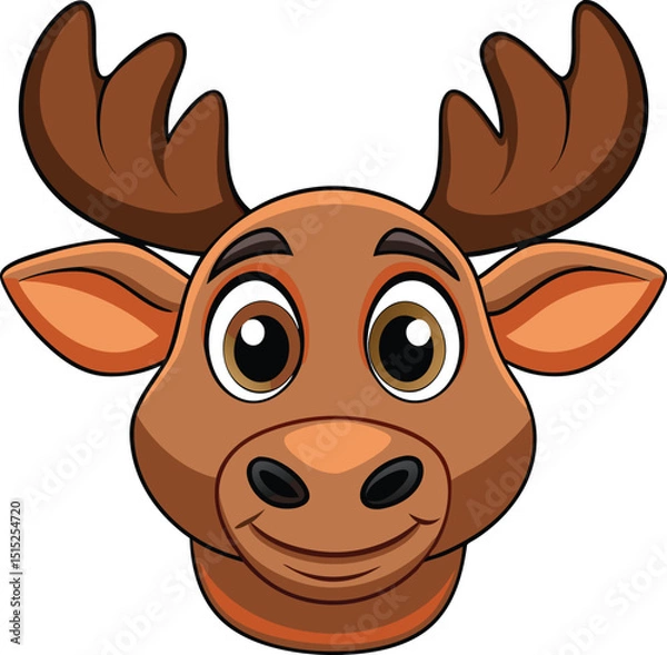 Obraz cartoon-moose-face--brown-fur--large-antlers--big.eps