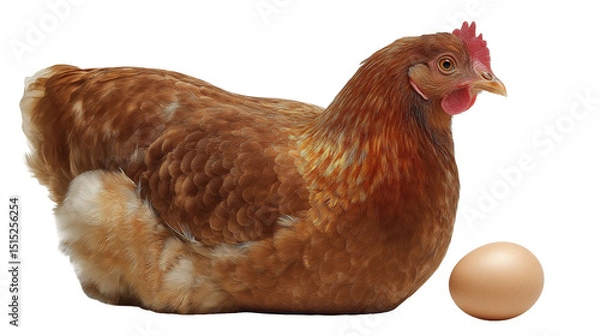 Obraz chicken on white background.chicken, bird, hen, animal, isolated, poultry, white, 