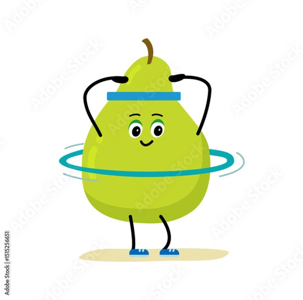 Obraz hula hoop, hoop, circle. Acute, strong pear. The concept of classes in the gym with the image of , health, fitness. Vector illustration