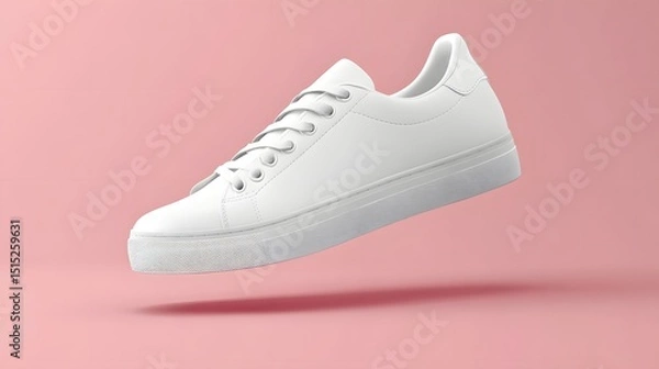 Obraz White athletic shoe suspended in the air.