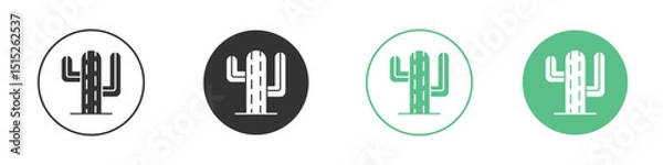 Fototapeta Cactus icon logo vector set. Graphic design elements