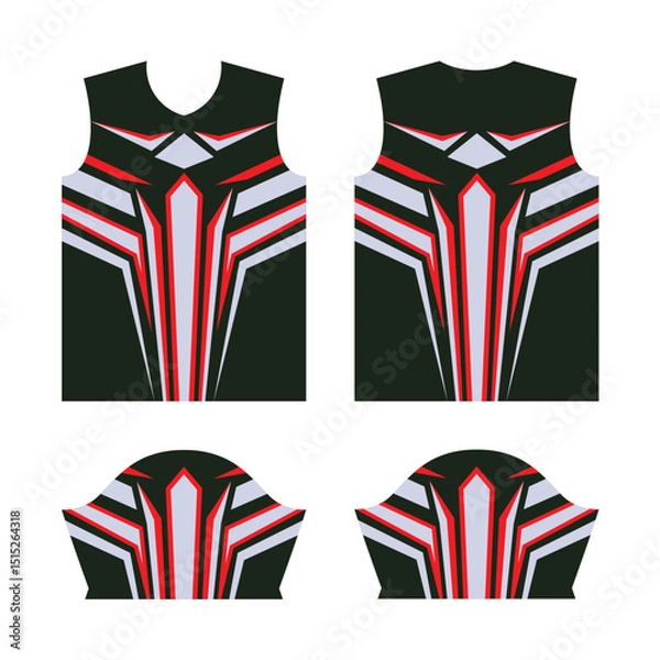 Fototapeta sublimation jersey design, crack pattern sports vector background soccer football running cycling basketball team wear abstract