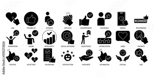 Obraz like icons set . like pack symbol vector elements for infographic web