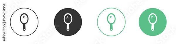 Fototapeta Mirror icon logo vector set. Graphic design elements