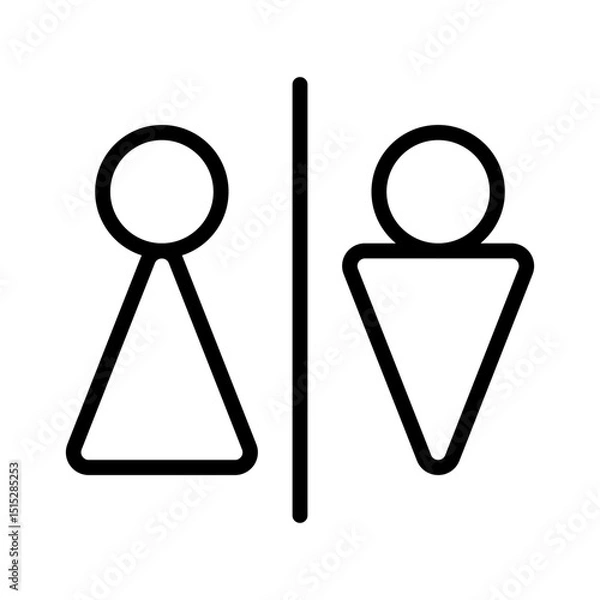 Fototapeta Toilet sign outline icon. Toilet icon isolated on white background. Transparent background, minimalist symbol. Vector images