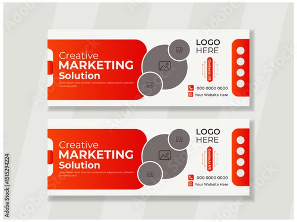 Fototapeta Creative Marketing Solution Banner: A modern and clean banner design, perfect for showcasing innovative marketing strategies and solutions.
