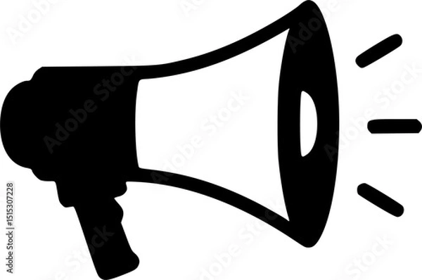 Fototapeta  Silhouette megaphone Special offer. Social media promotion. Marketing time concept. Loudspeaker or speaker object.. 3D Vector illustration