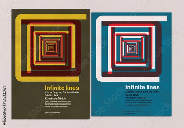 Fototapeta Swiss Style Visual Depth Poster Layout