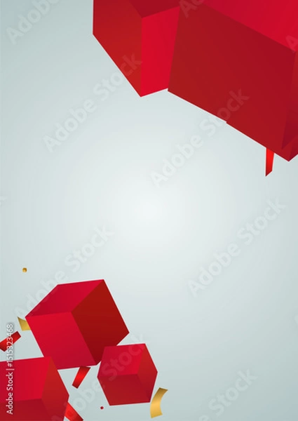 Obraz red_golden_cube_light_background_284.eps