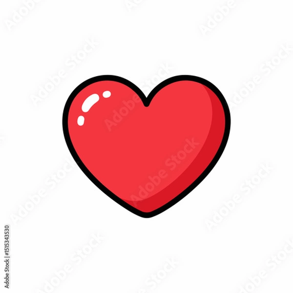 Fototapeta Vector illustration design of a red heart with a black border