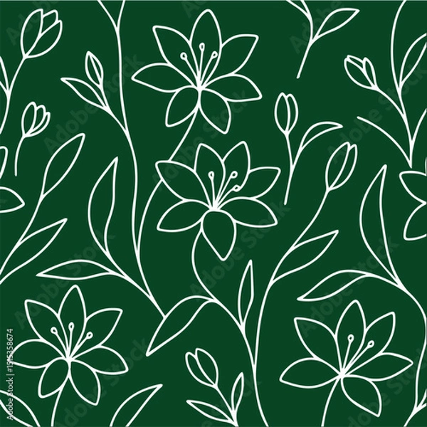 Obraz Tropical leaf background. Abstract leaves background pattern vector,abstract leaves seamless pattern background,green floral background pattern vector illustration.