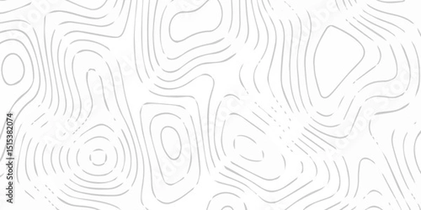 Obraz Abstract topographic map contour, white background and black wave lines pattern texture. geographic contour map grid backdrop paper texture. terrain path isolated on a background.	
