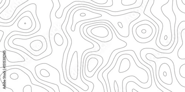 Obraz Abstract topographic map contour, white background and black wave lines pattern texture. geographic contour map grid backdrop paper texture. terrain path isolated on a background.	