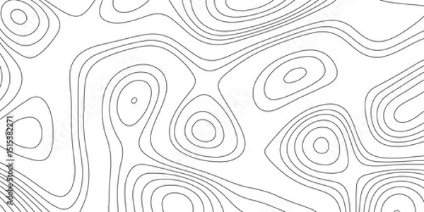 Obraz Abstract topographic map contour, white background and black wave lines pattern texture. geographic contour map grid backdrop paper texture. terrain path isolated on a background.	