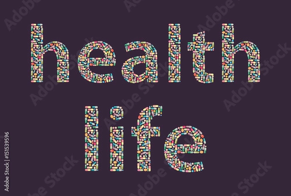 Obraz Medicine, pills and tablets, pills collage