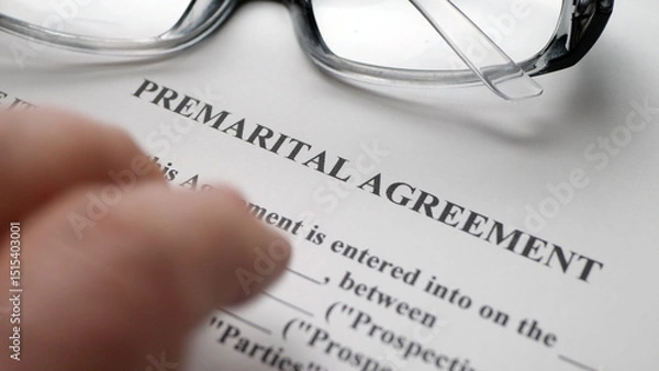 Obraz Finger tapping on premarital agreement