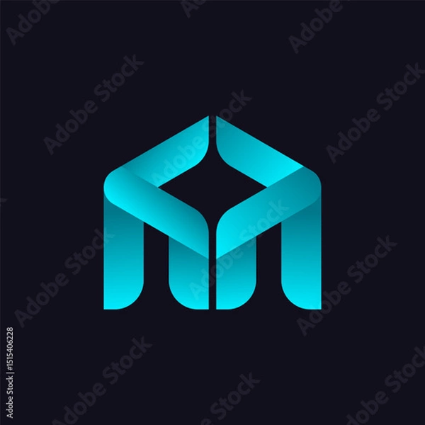 Obraz Gradient Logo, gradient shape logo, gradient star logo