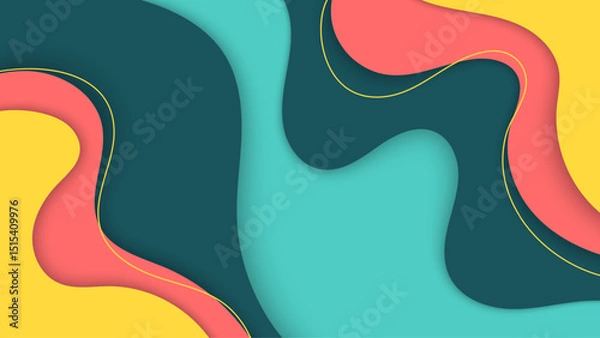 Obraz Background with waves. Abstract vector banner
