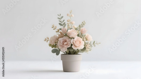 Obraz Modern artificial flower arrangement on white background