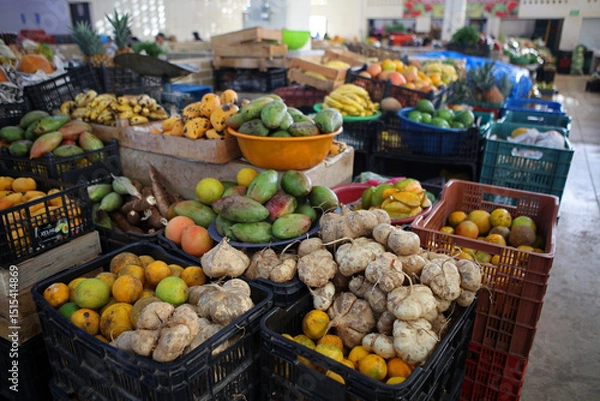 Obraz Local fruits and vegetables at the market in Valladolid, Yucatan, Mexico
