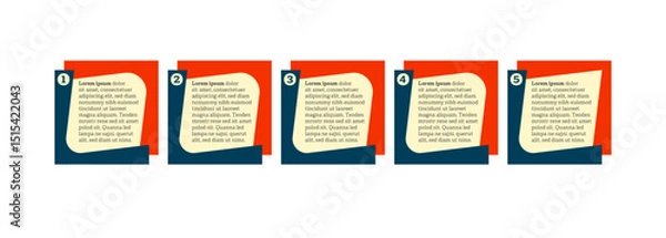 Fototapeta Very simply infographic design with 5 options or steps. Infographics for business concept.