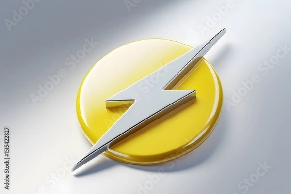 Fototapeta Futuristic Lightning Symbol on Bright Circular Background
