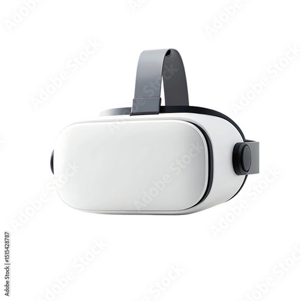 Fototapeta Modern white vr headset isolated against a transparent background with immersive technology
