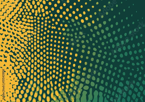 Obraz A vibrant background featuring bright green and turquoise hues is presented in a pop art retro style with halftone effects, reminiscent of comic illustrations, in a modern eps10 format