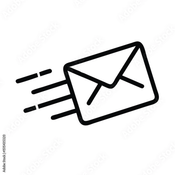 Fototapeta E-mail icon, Message send icon on transparent background 