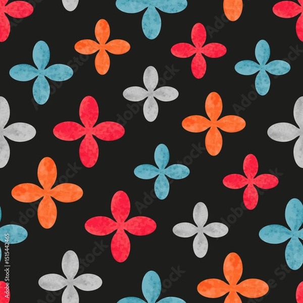 Obraz Abstract watercolor shapes seamless pattern. Vector colorful floral background