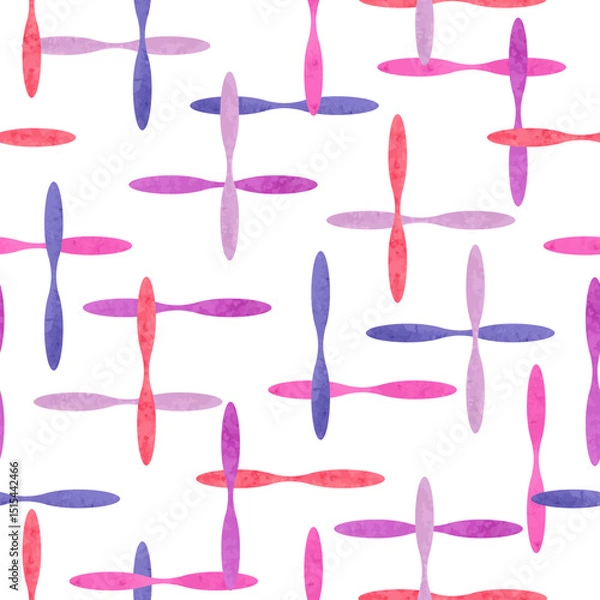 Obraz Abstract watercolor shapes seamless pattern. Vector colorful geometric background