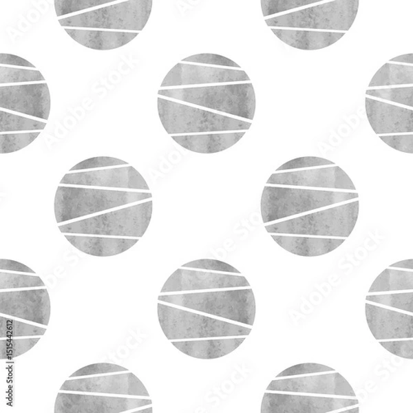 Obraz Seamless dotted pattern with gray circles. Vector abstract geometric print with round shapes