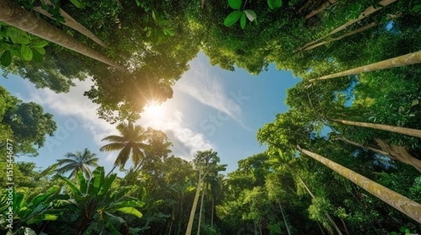 Obraz tropical jungle with palm trees