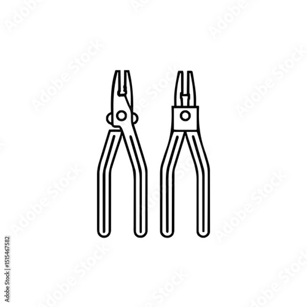 Fototapeta Stylish Minimalist Icon of Pliers and Tools