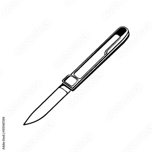 Fototapeta Stylish Minimalist Icon of a Sharp Utility Knife