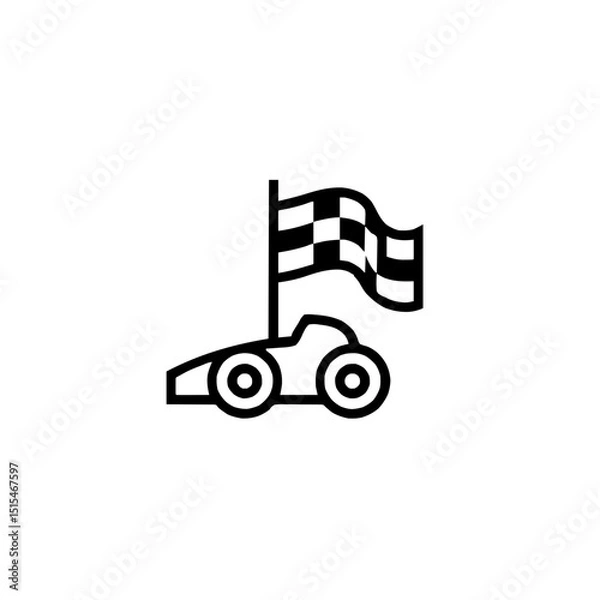 Fototapeta Stylized Racing Icon with Checkered Flag Design