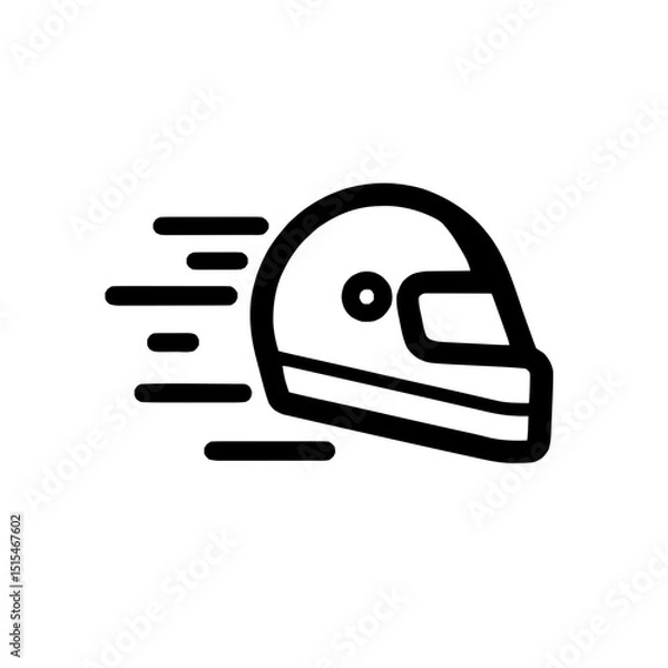 Fototapeta Stylized Racing Helmet Icon Representing Speed and Action