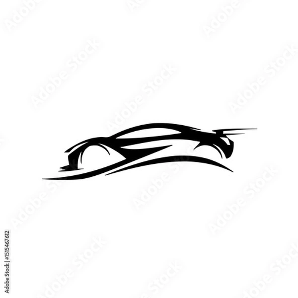 Fototapeta Stylish Minimalist Racing Car Design with Dynamic Motion
