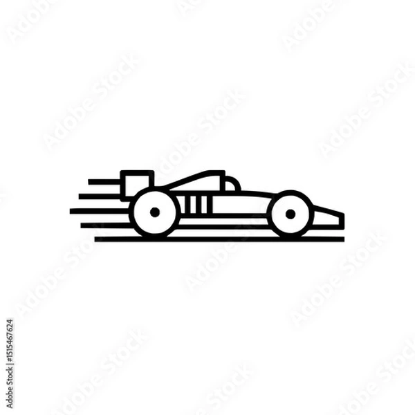 Fototapeta Minimalist Racing Icons with Car and Helmet Designs