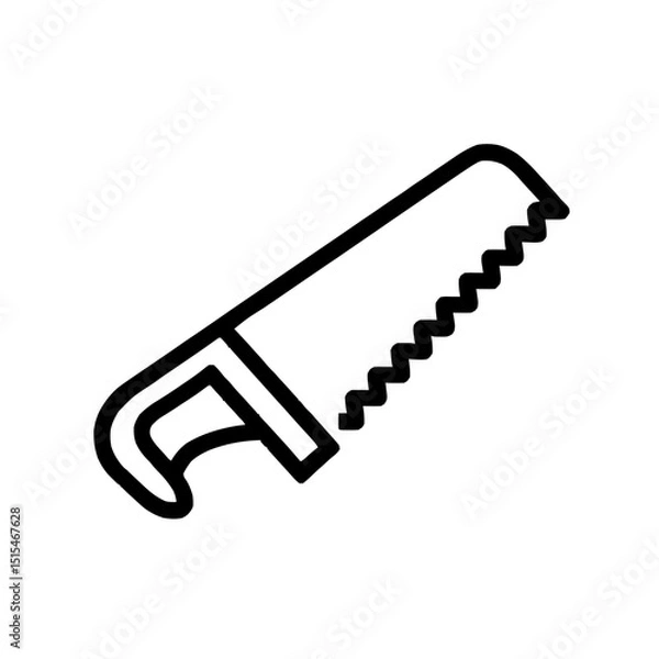 Fototapeta Minimalist Icon of a Hand Saw with Crisp Lines