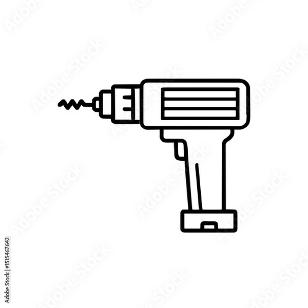 Fototapeta Modern Minimalist Drill Icon with Precision Design