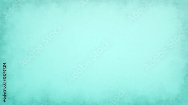 Fototapeta Wall Grunge, mint color, different lines in the center. A worn curb with spots around the edges