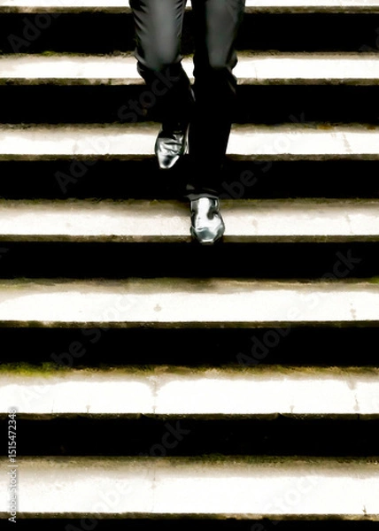 Obraz Man descending a staircase