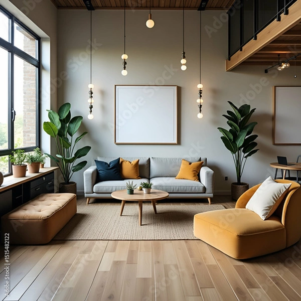 Fototapeta Co-Living Spaces for Digital Nomads: Benefits & Tips for Choosing Shared Living While Working Remotely & Traveling - Photo Stock Concept with Empty Space