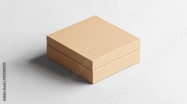 Obraz Minimalist presentation of a square box with lid on a white background studio shot