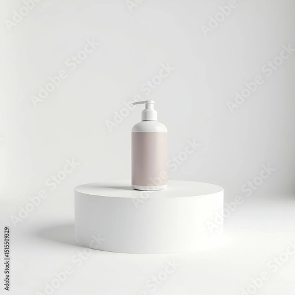 Fototapeta High Resolution Product Image on White Platform with Generous Negative Space, Balanced Lighting, Minimal Styling for E-commerce Showcases and Digital Presentations