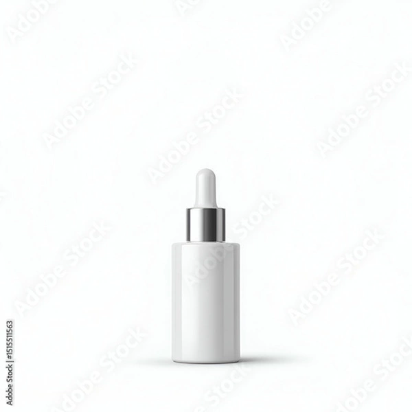 Fototapeta High Resolution Vector Illustration of a Sleek Serum Bottle with Dropper Cap on White Background - Ideal for Skincare Infographics and Promotions